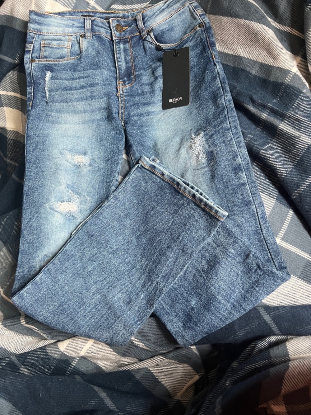 Distressed Blue Flare Girls Kids Jeans